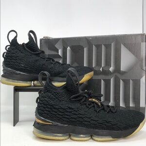 Nike Lebron XV 15 Black Gold 897648-006 Men’s Basketball Shoes - Size 11